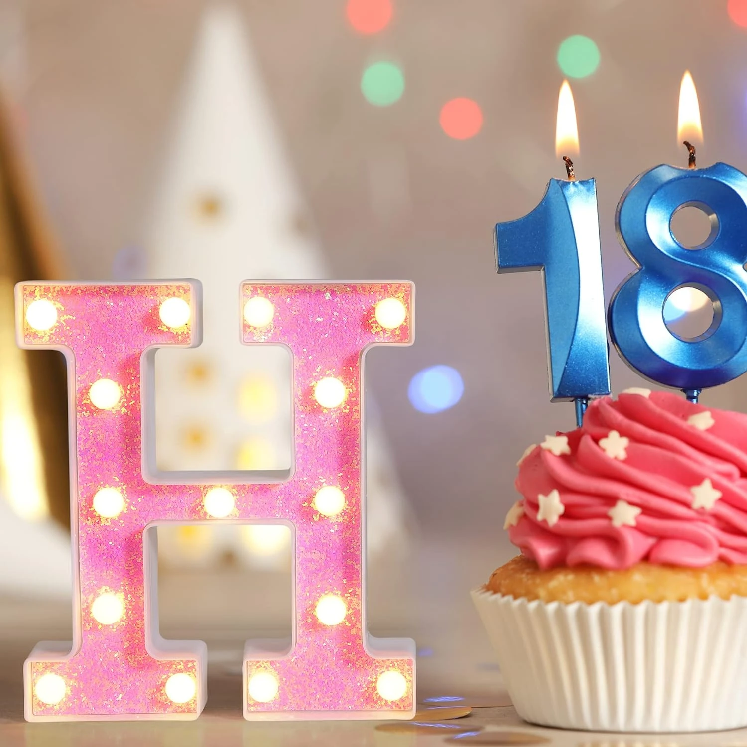 Foaky LED Letter Lights Sign Light Up Pink Letters Glitter Alphabet Letter Sign For Night Light Wedding/Birthday Party Battery Powered Christmas Lamp Girls Gifts Home Bar Decoration(A 6 Foaky LED Letter Lights Sign Light Up Pink Letters Glitter Alphabet Letter Sign For Night Light Wedding/Birthday Party Battery Powered Christmas Lamp Girls Gifts Home Bar Decoration(A - Image 6