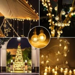 CAMANTU Globe String Lights Outdoor, Battery Operated String Lights 34 FT 100 LED 8 Modes With Remote Globe String Lights For Bedroom, Christmas Tree Globe Lights For Patio Party Wedding,Warm White -Xmas Lighting Shop 81yKIzYTdKL. AC SL1500