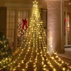 Bunny Chorus Christmas Decorations, 8 Modes 317 LED Outdoor Christmas Star Lights With 12" Topper Star, Waterfall Christmas Tree Lights For Christmas Décor, Holiday Decoration, Warm White -Xmas Lighting Shop 81yLGd5C1VL. AC SL1500