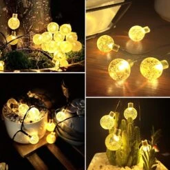 Flechllary 2-Pack 100 LED 46FT Solar String Lights Outdoor, Crystal Globe Lights With 8 Modes, Solar String Lights Outdoor Waterproof For Garden Tree Patio Party Christmas Decorations (Warm White) -Xmas Lighting Shop 81yNDruZd0L. AC SL1500