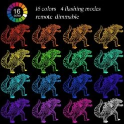 SHINECLOUD Godzill-a Night Light Godzill-a Lamp Godzill-a Toys Decor Light,Romote Control&16 Color,Birthday Gifts For Boys/Christmas Gifts For Children(Classic) (XCY2022081001) -Xmas Lighting Shop 81yQLDXUNL. AC SL1001