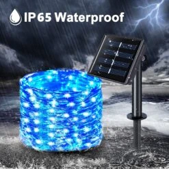 Christmas Lights Solar Outdoor, Solar Powered Fairy Lights,Copper Solar Lights, 33FT Waterproof, 8 Modes, 2x100LED(Blue) -Xmas Lighting Shop 81ya0TC48S. AC SL1500