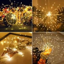 Techip 4 Pcs 225Led Starburst Lights Battery Operated Fairy Lights Copper Wire With Remote 8 Modes Wedding Hanging String Lights Christmas Decorative Lights Outdoor Indoor Decoration,Warm White -Xmas Lighting Shop 81zKHqVDAxL. AC SL1500