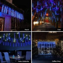 JMEXSUSS 2 Pack Solar Meteor Shower Lights, 16 Tube 288 LED Blue Meteor Christmas Lights, Solar Christmas Lights Outdoor Waterproof For Tree Christmas Decorations -Xmas Lighting Shop 81zoJ8A36L. AC SL1500