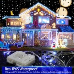 Remote Control] Fairy String Lights Battery Operated, 33FT 100 LED Christmas Lights IP65 Waterproof With Timer, Memory Function And 8 Lighting Modes For Indoor Outdoor Xmas Halloween Wedding - Blue -Xmas Lighting Shop 81zr7K7Mb4L. AC SL1200