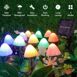 Pellimo Set Of 12pcs Mushroom Solar Garden Lights,2 Modes 14.5ft Solar Powered Mushroom Night String Lights Waterproof For Outdoor Pathway Garden Lawn Party Christmas Decor (Multicolor) -Xmas Lighting Shop 91 XrpH9oeL. AC SL1500