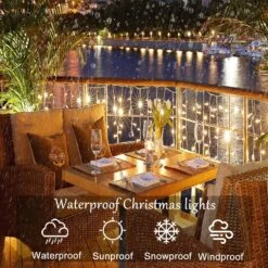 Icicle Lights Outdoor - 66ft 640 LED Hanging LED String Lights With 120 Drops 8 Modes Plug In Waterproof For Christmas Decoration Holiday House Windows Tree Party Wedding Outside Decor, Warm White -Xmas Lighting Shop 9111YYIlN0L. AC SL1500