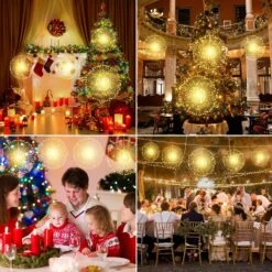 Techip 4 Pcs 225Led Starburst Lights Battery Operated Fairy Lights Copper Wire With Remote 8 Modes Wedding Hanging String Lights Christmas Decorative Lights Outdoor Indoor Decoration,Warm White -Xmas Lighting Shop 9117Us2vk7L. AC SL1500