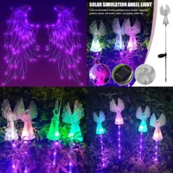 NMM Solar Angel Lights, 2 Pack Outdoor Solar Garden Lights, Multi-Color Changing Angel Decorative Lights For Yard Lawn Pathway Grave Cemetery Christmas Decoration, Thanksgiving Memorial Gift -Xmas Lighting Shop 912jAZGtM3L. AC SL1500