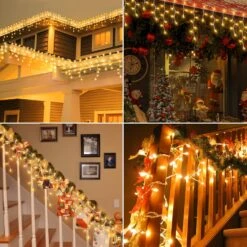 BEEWIN 200 Christmas Icicle Lights, Warm White Clear Bulbs With 23FT Long White Wire, Professional Grade String Lights For Indoor & Outdoor,Xmas,Party, Patio, Courtyard, Window, Fence, Trees Decor -Xmas Lighting Shop 913YGBJSRJL. AC SL1500