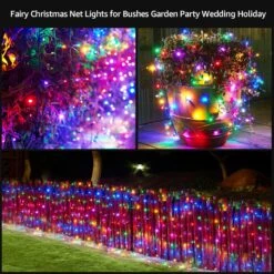 Led Christmas Net Lights Outdoor Christmas Decorations Lights 120Led 6.2ftx4.4ft, Connectable Outdoor Indoor Fairy Mesh String Lights For Party, Holiday, Wedding, Tree, Bushes Decorations (Multicolor) -Xmas Lighting Shop 913zkUAlV3L. AC SL1500