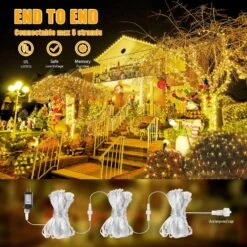 HEYFUNi 192 LED Net Lights Outdoor Mesh Lights,8 Modes Net Lights For Bushes Plug In, Waterproof Christmas Net String Lights For Bushes Ceiling Wedding Indoor Outdoor(9.8ft X 6.6ft,Warm White) -Xmas Lighting Shop 916EtXd68L. AC SL1500