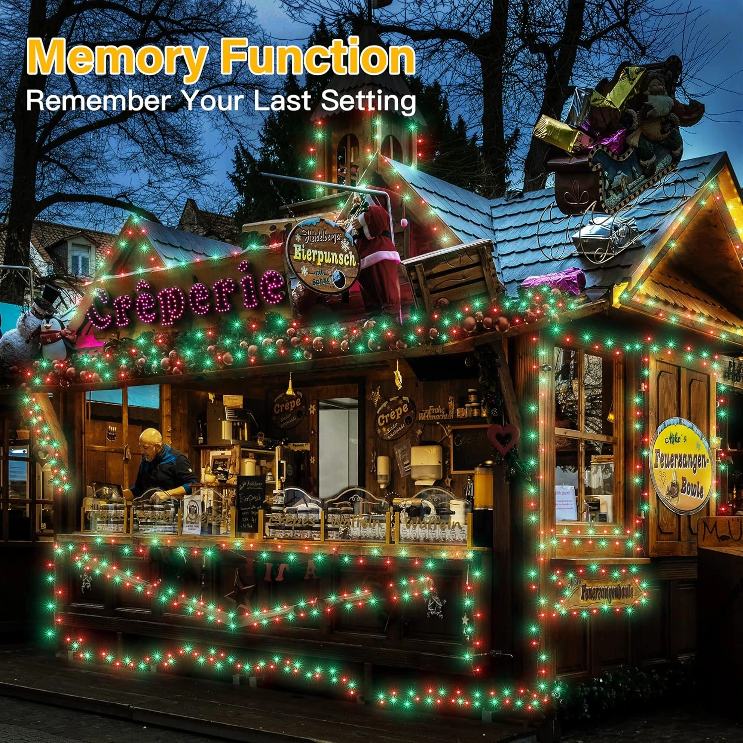 Ollny Christmas Lights Outdoor - 500LED 164FT Long Christmas String Lights With 8 Mode Remote Timer IP44 Waterproof, Fairy Lights For Tree House Yard Outside Indoor Xmas Decorations(Red+Green 6 Ollny Christmas Lights Outdoor - 500LED 164FT Long Christmas String Lights With 8 Mode Remote Timer IP44 Waterproof, Fairy Lights For Tree House Yard Outside Indoor Xmas Decorations(Red+Green - Image 6