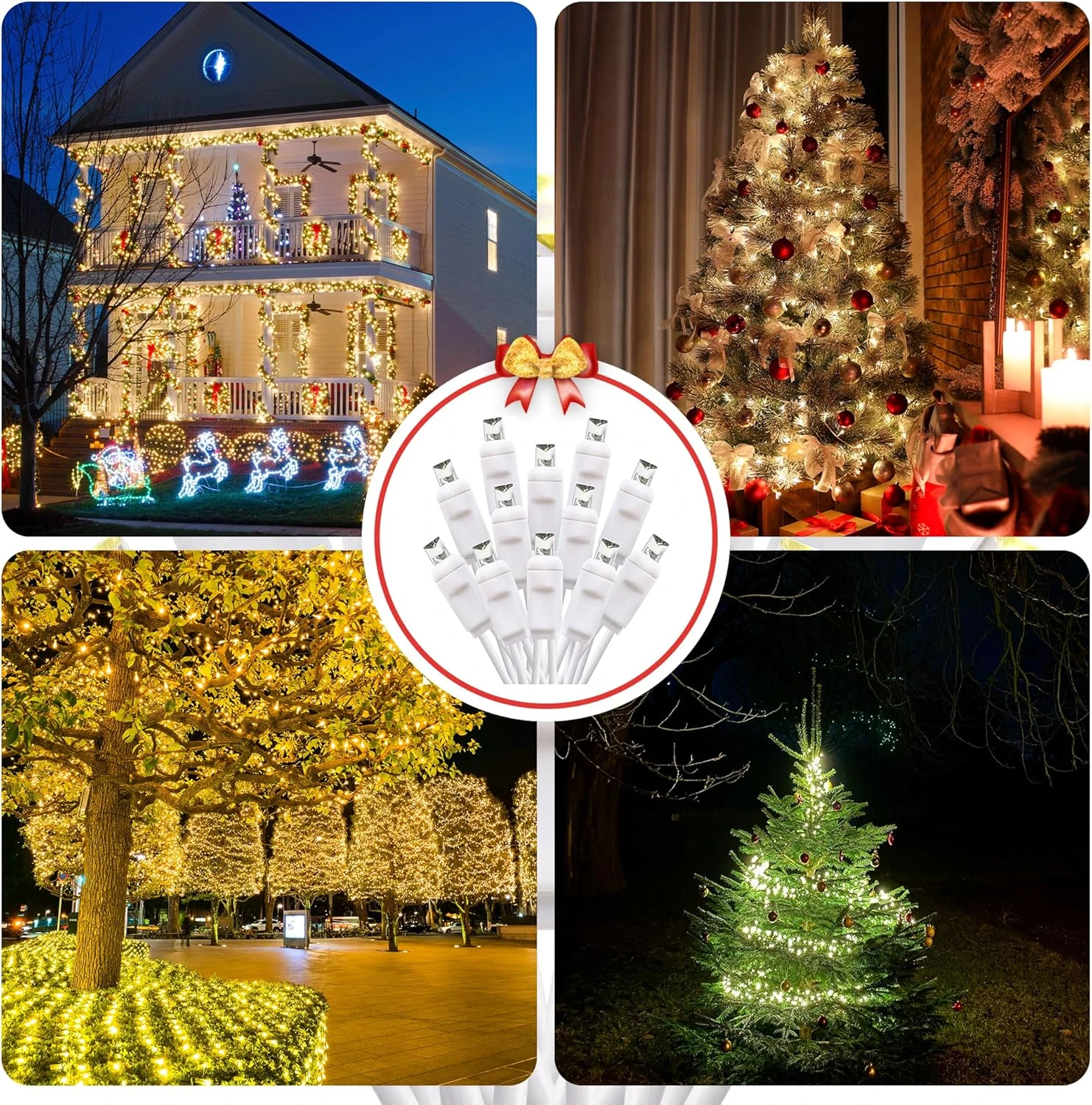 Erlandens 50ft 100 Cool White UL Certified LED Mini String Lights 5mm Wide Angle Christmas Lights Outdoor, Commercial Grade Holiday Lights IP65 Waterproof, Spacing 6in White Wire 4 Erlandens 50ft 100 Cool White UL Certified LED Mini String Lights 5mm Wide Angle Christmas Lights Outdoor, Commercial Grade Holiday Lights IP65 Waterproof, Spacing 6in White Wire - Image 4