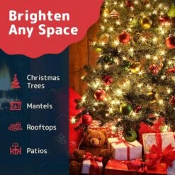 PREXTEX Christmas Lights (20 Feet, 100 Lights) - Clear White Christmas Tree Lights With Green Wire - Indoor/Outdoor String Lights - Warm White Twinkle Lights -Xmas Lighting Shop 918GLGnPCL. AC SL1500