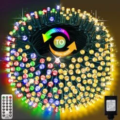 Color Changing Outdoor Christmas Lights, 328Ft 720LEDs Fairy Lights With 11 Lighting Modes & Remote, Multicolor White Christmas Tree Lights Waterproof For Indoor Outside House Decorations