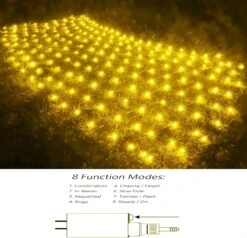 Christmas Decorations String Lights Outdoor, Net Mesh Lighting 200 Led Bulbs Waterproof, For Indoor, Curtain, Tree, Halloween, Bush, Party, Wedding, Fairy, Wall (9.8'x6.6', Plug In, Warm White) -Xmas Lighting Shop 91El3XyxtL. AC SL1500