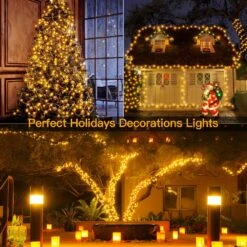 Ollny String Lights 131FT 396LED, Outdoor Waterproof LED Fairy Lights With Remote, 8 Modes Plug In Christmas Lights For Tree Patio Party Garden Bedroom Classroom Indoor Outside(Warm White) -Xmas Lighting Shop 91EqtkUcehL. AC SL1500