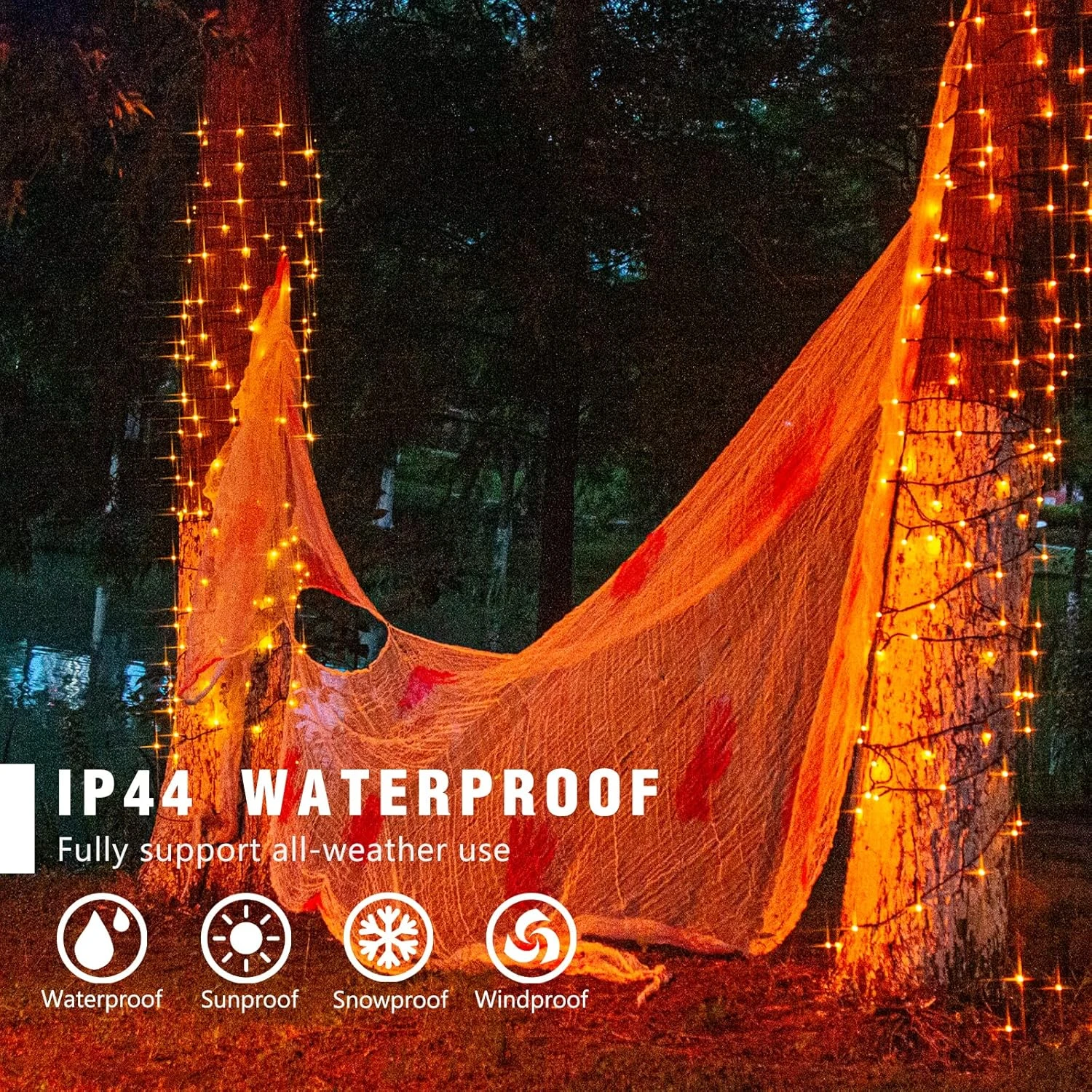 EAMBRITE Halloween Decorations 200 LED Halloween String Lights With Spooky Music Motion Sensor Controller Twinkle Waterproof Orange String Lights Plug In For Indoor Outdoor Tree Party Yard Christmas 5 EAMBRITE Halloween Decorations 200 LED Halloween String Lights With Spooky Music Motion Sensor Controller Twinkle Waterproof Orange String Lights Plug In For Indoor Outdoor Tree Party Yard Christmas - Image 5