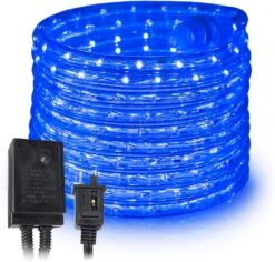 West Ivory 288LEDs, 25ft Blue LED Rope Light W/ 8 Mode 1/2" Thick, Controller Connectable Outdoor Permanent Waterproof Accent Exterior Lighting, ETL Certified, Holiday Christmas Backyard Decor