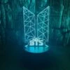 Kpop BTS Bangtan Boys 3D LED Optical Illusion Bedroom Decoration Table Lamp With Remote 7 Colors Change Dimmable Acrylic Visual Night Light Birthday Christmas Gift For Child,kids,Teens,Toddlers