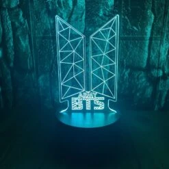 Kpop BTS Bangtan Boys 3D LED Optical Illusion Bedroom Decoration Table Lamp With Remote 7 Colors Change Dimmable Acrylic Visual Night Light Birthday Christmas Gift For Child,kids,Teens,Toddlers