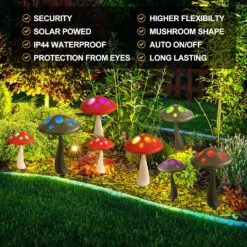 Wecusn Solar Mushroom Lights Outdoor Garden Decor Lights(4 Mushroom Ornaments), 2 Sizes Waterproof Solar Powered Christmas Lights For Camping Festival Landscape Backyard Pathway Decorations, Brown -Xmas Lighting Shop 91Ikw8t5nXL. AC SL1500