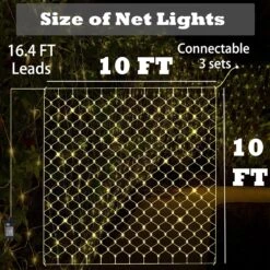 Net Lights Outdoor, 10ft×10ft Gazebo Mesh Lights, 270 LED 8 Lighting Modes, Connectable Net Lights For Gazebo, Waterproof Mesh Lights For Backyard, Garden, Holiday, Christmas, Bush (Warm White) -Xmas Lighting Shop 91IwSN8c4oL. AC SL1500