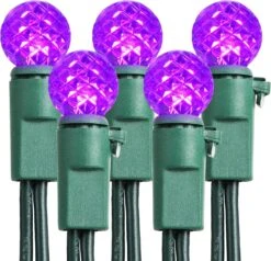 Brizled Purple Halloween Lights, 24.67ft 70 LED G12 Halloween String Lights, 120V Plugin Connectable Halloween Lights Green Wire Purple Lights For Halloween Christmas Tree Room Outdoor Indoor Decor