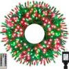 Ollny Christmas Lights Outdoor - 500LED 164FT Long Christmas String Lights With 8 Mode Remote Timer IP44 Waterproof, Fairy Lights For Tree House Yard Outside Indoor Xmas Decorations（Red+Green
