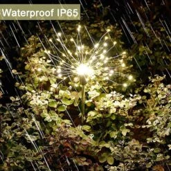 2 Pack Solar Garden Lights, 120 LED Solar Firework Lights Outdoor, Decorative Stake String Lights For Walkway Backyard Pathway Patio Christmas Wedding Party (2, Warm White) -Xmas Lighting Shop 91M xH1y1nL. AC SL1500