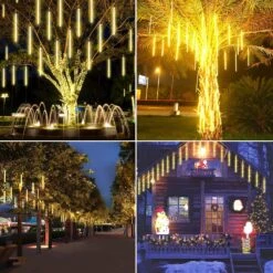 2-Pack Extendable Meteor Shower Christmas Lights Outdoor, Waterproof 16 Tubes 384 LEDs Outdoor Tree Lights For Christmas Decorations Outdoor Backyard Decor Garden Patio Xmas Decor (Warm White) -Xmas Lighting Shop 91N7ep8XvWL. AC SL1500