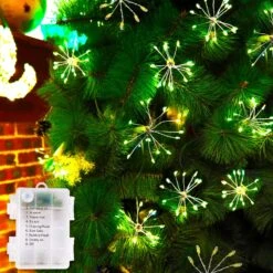 10 Pieces Battery Operated Christmas Starburst Lights, 150 Led 8 Twinkle Functions Firework Lights For Trees Christmas Decorations Indoor Outdoor Party Patio