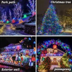 LSCHARM 108ft 300 LED Christmas Lights Multicolor String Lights Outdoor Clear Wire Christmas Tree Lights 8 Modes With Remote Control And Timer Plug In LED Lights For Xmas Holiday Party Decorations -Xmas Lighting Shop 91Ndq2q7hvL. AC SL1500