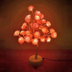 ITICdecor Rose Tree Lamp 30 LED Beside Night Light USB Battery Powered Pink Gift For Girls Women Teens Home Decor For Wedding Christmas Bedroom Party (Pink Rose) -Xmas Lighting Shop 91NosbBHKrS. AC SL1500