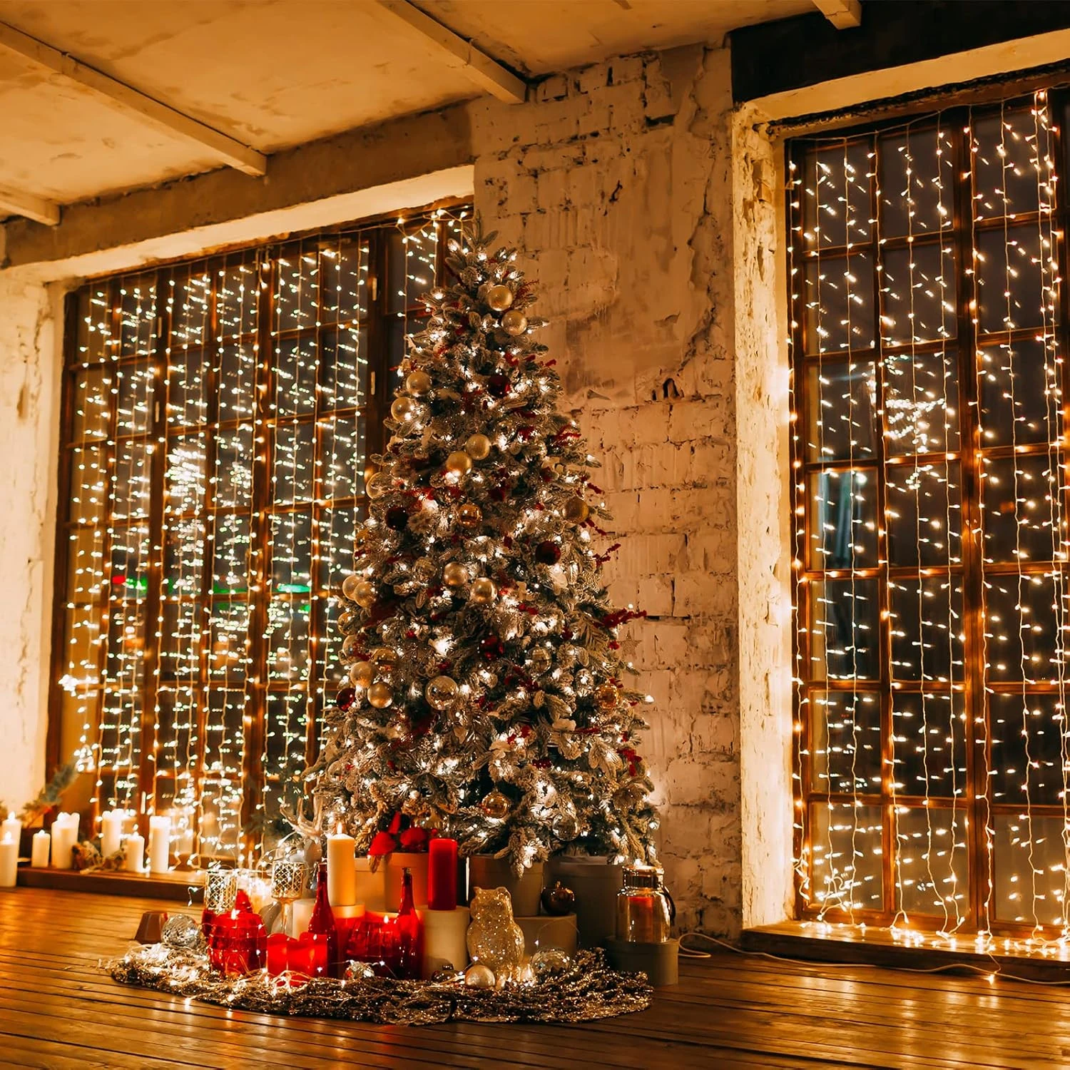 Twinkle Star 360 LED Christmas Icicle Lights Outdoor Dripping Ice Cycle Lights, 29.5ft 8 Modes Curtain Fairy Lights With 60 Drops, Indoor Xmas Holiday Wedding Party Decorations, Warm White 2 Twinkle Star 360 LED Christmas Icicle Lights Outdoor Dripping Ice Cycle Lights, 29.5ft 8 Modes Curtain Fairy Lights With 60 Drops, Indoor Xmas Holiday Wedding Party Decorations, Warm White - Image 2