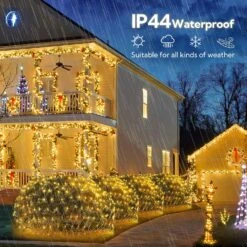HEYFUNi 192 LED Net Lights Outdoor Mesh Lights,8 Modes Net Lights For Bushes Plug In, Waterproof Christmas Net String Lights For Bushes Ceiling Wedding Indoor Outdoor(9.8ft X 6.6ft,Warm White) -Xmas Lighting Shop 91SZEzUvp2L. AC SL1500