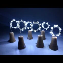 6 Pack Solar Powered Wine Bottle Lights, 20 LED Waterproof Copper Cork Solar Lights For Wedding Christmas, Outdoor, Holiday, Garden, Patio, Pathway Decor (Cool White) -Xmas Lighting Shop 91SbWP1Q7LL. AC SL1500