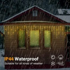 Qunlight Christmas Lights Outdoor IcicleLights 360LED 33FT 8 Modes, Connectable Hanging Fairy String Lights With 30V Plug In For Valentine Wedding Party Eave Garden Wall Decorations(Warm White) -Xmas Lighting Shop 91Sr4iRl0oL. AC SL1500