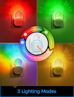 Emeritpro Night Lights Plug Into Wall 【2 Pack】, Night Light For Kids, LED Night Light With Dusk To Dawn Sensor Brightness Warm White Adjustable RGB Mode Nightlight Christmas Gifts For Baby, Childrens -Xmas Lighting Shop 91TvIHNJ6rL. AC SL1500