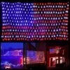 American Flag Lights 390 Super Bright LED With 8 Modes Indoor Outdoor Waterproof Led USA Flag Net Hanging Lights Ornaments For Patriot's Day,July 4th Independence Day, Yard Garden Christmas Decor
