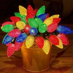 Twinkle Star C9 Christmas String Lights, 50 LED 33ft Outdoor Fairy Lights With 29V Safe Adaptor, Extendable Green Wire String Lights For Patio Xmas Tree Wedding Party Decoration, Multicolor -Xmas Lighting Shop 91WfqCTWTEL. AC SL1500