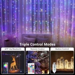 Fairy String Lights RGB Color Changing-32.8FT 100 LED USB Fairy Light Bluetooth App Indoor Outdoor String Light With Remote Control Multicolor Waterproof Light For Bedroom Party Christmas Decoration -Xmas Lighting Shop 91XcOBX65L. AC SL1500