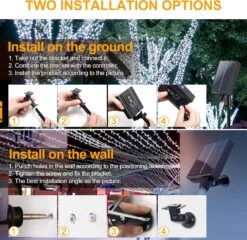 Mimigogo Solar String Lights Outdoor,500 LED 165FT Christmas Lights With 8 Modes And Timer, Remote Control For Holiday Patio Garden Party Decor(White) -Xmas Lighting Shop 91XzPvvJ2eL. AC SL1500