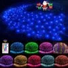 Obrecis Christmas Net Lights Outdoor, 240 LED 18 Color Changing Mesh Lights, 14.8ft X 5ft Waterproof Connectable Multicolored Fairy String Lights For Bushes Xmas Tree Garden Wedding Party Home Decor
