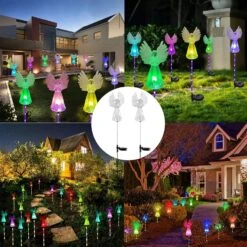 NMM Solar Angel Lights, 2 Pack Outdoor Solar Garden Lights, Multi-Color Changing Angel Decorative Lights For Yard Lawn Pathway Grave Cemetery Christmas Decoration, Thanksgiving Memorial Gift -Xmas Lighting Shop 91aj9OEAxuL. AC SL1500