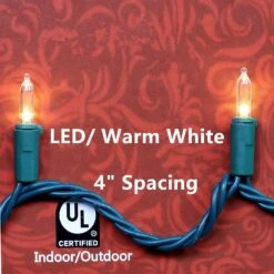 JinBest 200 LED Warm White Christmas Lights, UL Certified And Commercial Grade 66ft Green Wire String Lights, For Indoor And Outdoor Party, Wedding, Garden, Patio -Xmas Lighting Shop 91eiWe1YYIL. AC SL1500