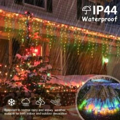 Oopswow Christmas Lights Outdoor Icicle Lights 300LED 33FT 8 Modes, Connectable Hanging Fairy String Lights With 30V UL Plug In For Valentine Wedding Party Eave Garden Wall Indoor Decor, Multicolor -Xmas Lighting Shop 91f9BxIBIkL. AC SL1500