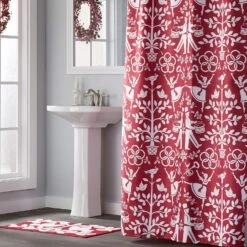 SKL Home Vern Yip Christmas Carol Shower Curtain, 70 X 72 Inches, Red -Xmas Lighting Shop 91fB7jUbHL. AC SL1500