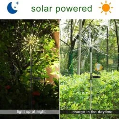 2 Pack Solar Garden Lights, 120 LED Solar Firework Lights Outdoor, Decorative Stake String Lights For Walkway Backyard Pathway Patio Christmas Wedding Party (2, Warm White) -Xmas Lighting Shop 91iCNNV298L. AC SL1500
